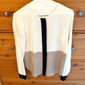 Ann Taylor Colorblock Button-Down Blouse - Sz 2
